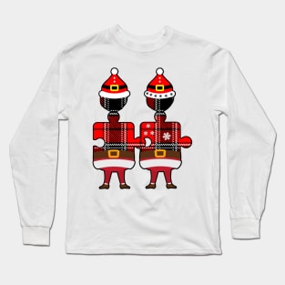 Loving couple - Santa Claus puzzle - Merry Christmas Long Sleeve T-Shirt